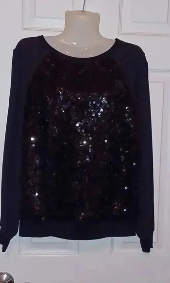 💙🐾 Black blouse with sequence. Slit sleeves - Picture 13 of 13